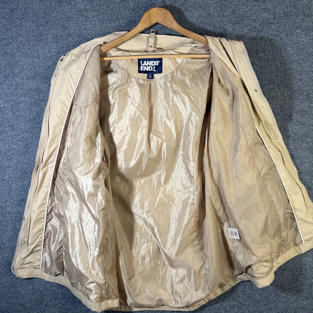 Lands End Jacket Womens Extra Large Hooded Full Zip Beige - Picture 10 of 15
